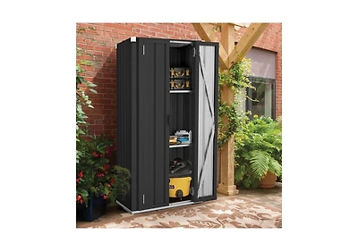 Aecojoy Outdoor Storage Cabinet Waterproof with Shelves