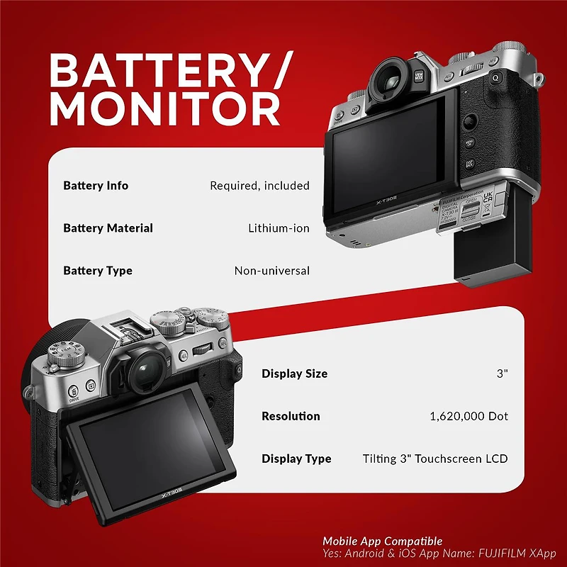 gaomon Fujifilm X T30 Iii Silver Camera with Np W126 Battery, Smart Charger & 128GB Card