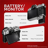 gaomon Fujifilm X T30 Iii Silver Camera with Np W126 Battery, Smart Charger & 128GB Card