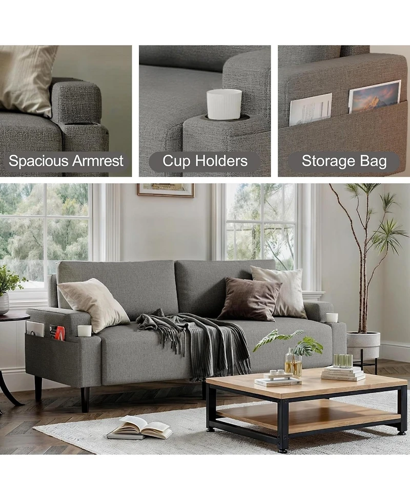 gaomon Loveseat Sofa, Fabric Modern Sleeper Sofa Couch for Living Room, Sofa Cama, Solid Wood Frame, Easy to Install