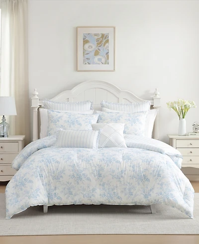 Laura Ashley Annalise Floral Reversible 7-Pc. Comforter Set