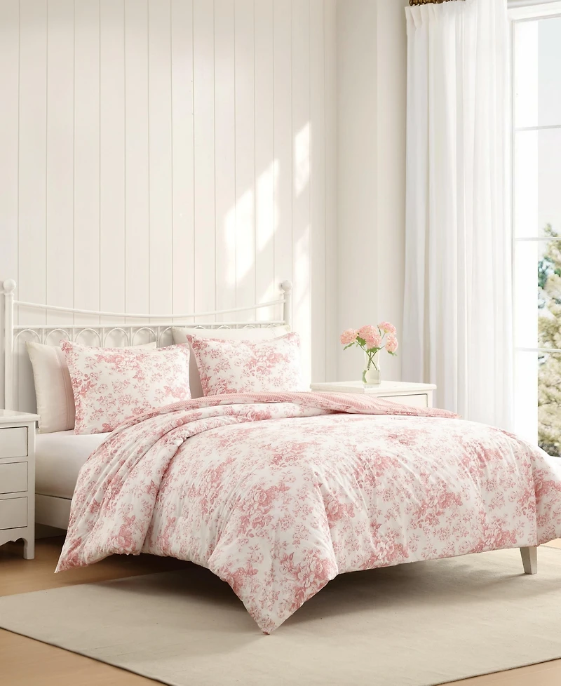 Laura Ashley Toile Delight 3-Pc. Comforter Set