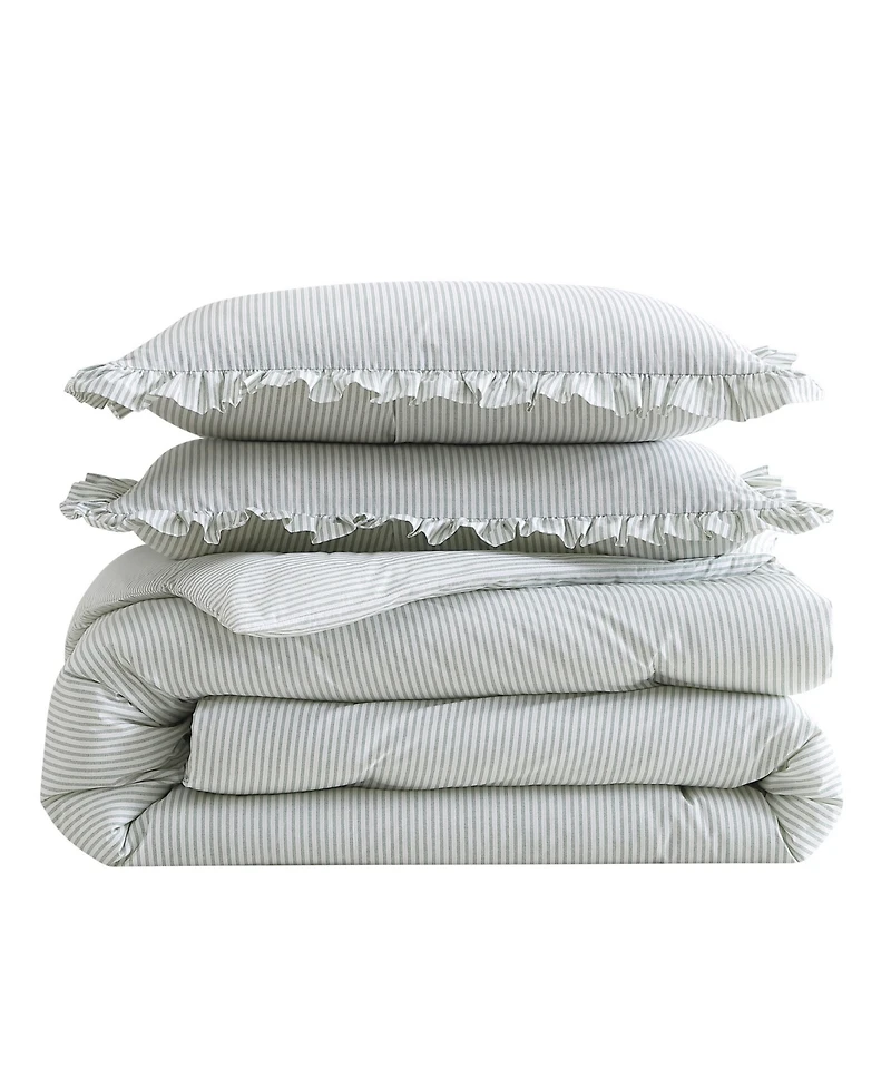 Laura Ashley Oxford Stripe 2-Pc. Comforter Set, Twin