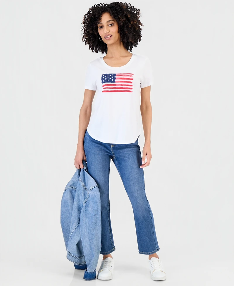 Style & Co Petite Flag Short-Sleeve Perfect T-Shirt, Macy's Exclusive