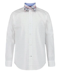 Tommy Hilfiger Boys' 8-20 Long-Sleeve Geo Dot Dress Shirt with Bow Tie