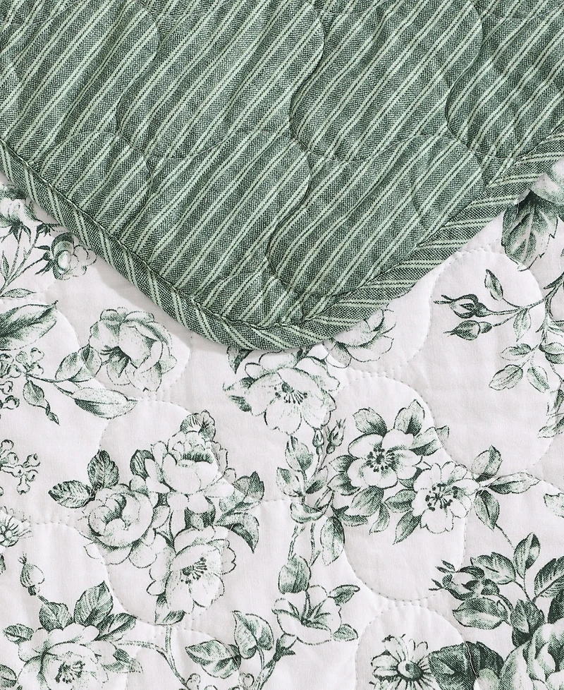 Laura Ashley Toile Delight Reversible -Pc. Quilt Set