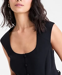 On 34th Women's Crepe Button Front Vest, Macy's Exclusive