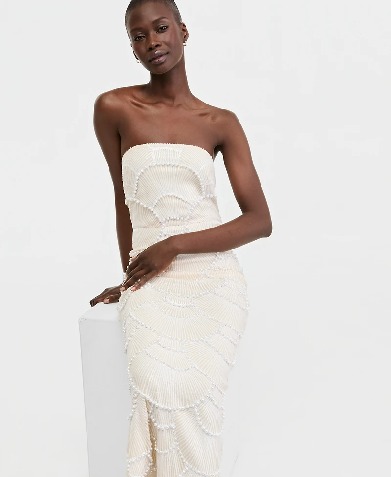 Rachel Rachel Roy Women's Gaia Faux-Pearl Beaded Maxi Dress