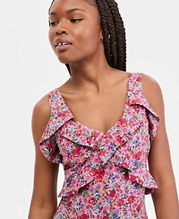 Liverpool Los Angeles Women's Sleeveless Ruffle-Front Maxi Dress