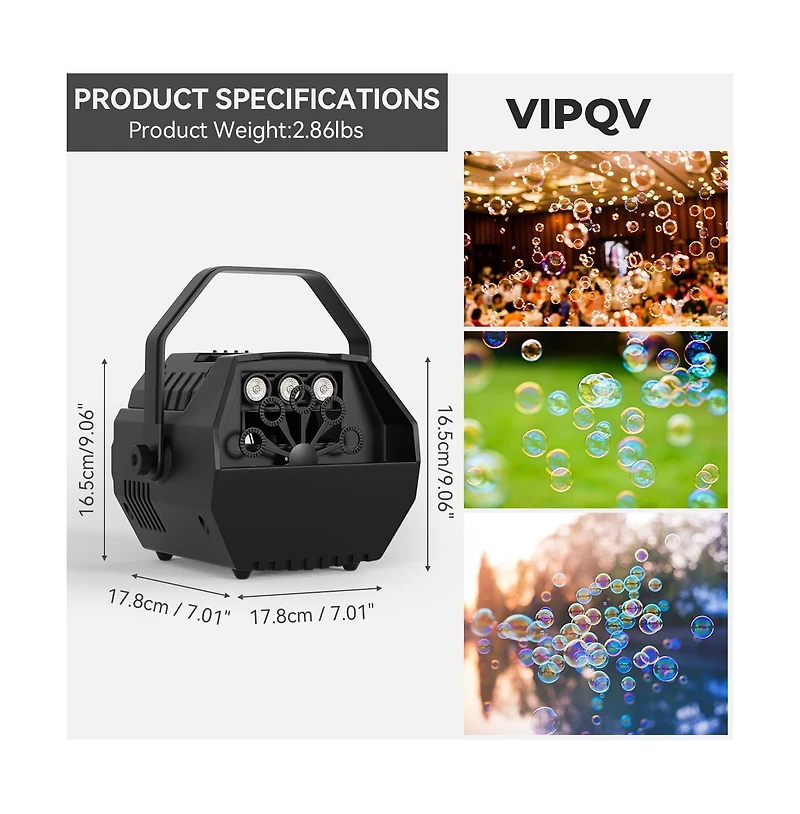 Artudatech 15W Automatic Bubble Machine with Rgb Lights, Remote Control & Adjustable Speed