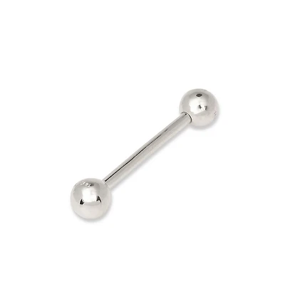 Curata Jewelry Solid 14k Gold Ball Straight Barbell Internally Threaded Tongue Ring