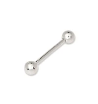 Curata Jewelry Solid 14k Gold Ball Straight Barbell Internally Threaded Tongue Ring