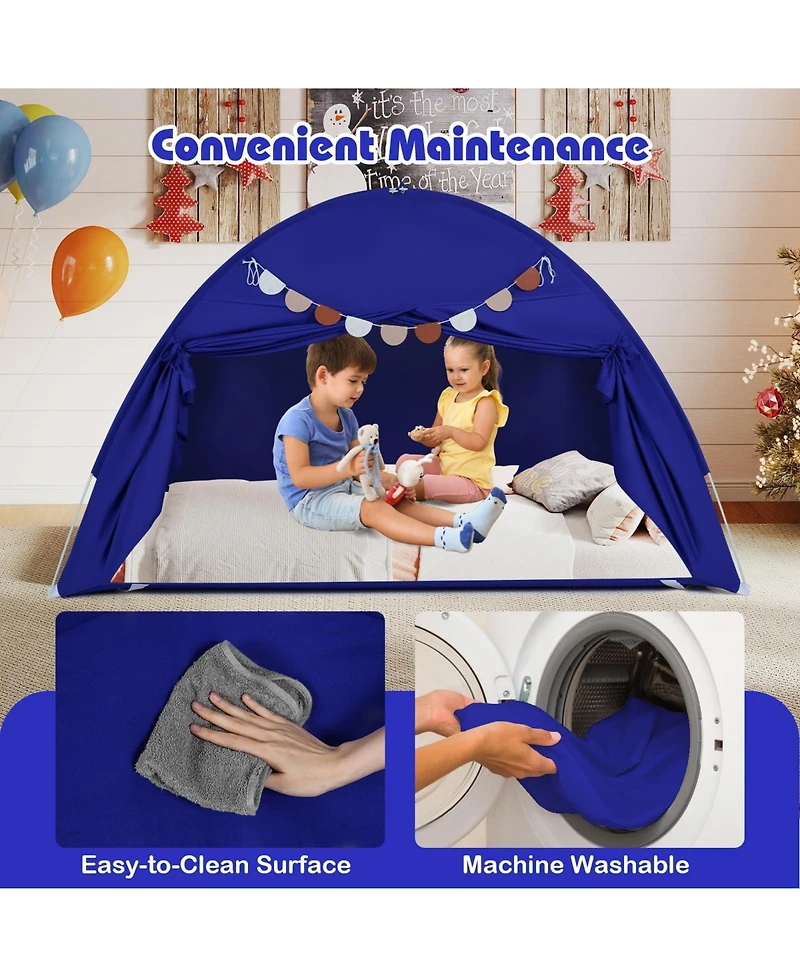 Mecale Indoor Bed Canopy Tent for Kids with 2 Windows