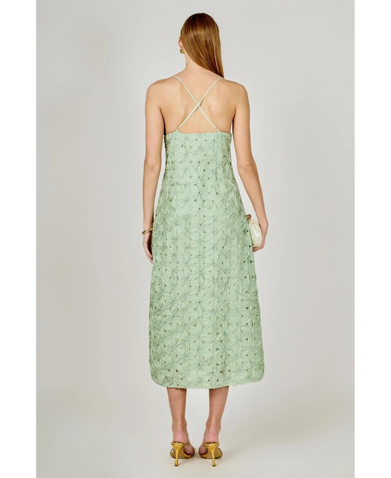 endless rose Women's lace spaghetti strap Maxi Dress