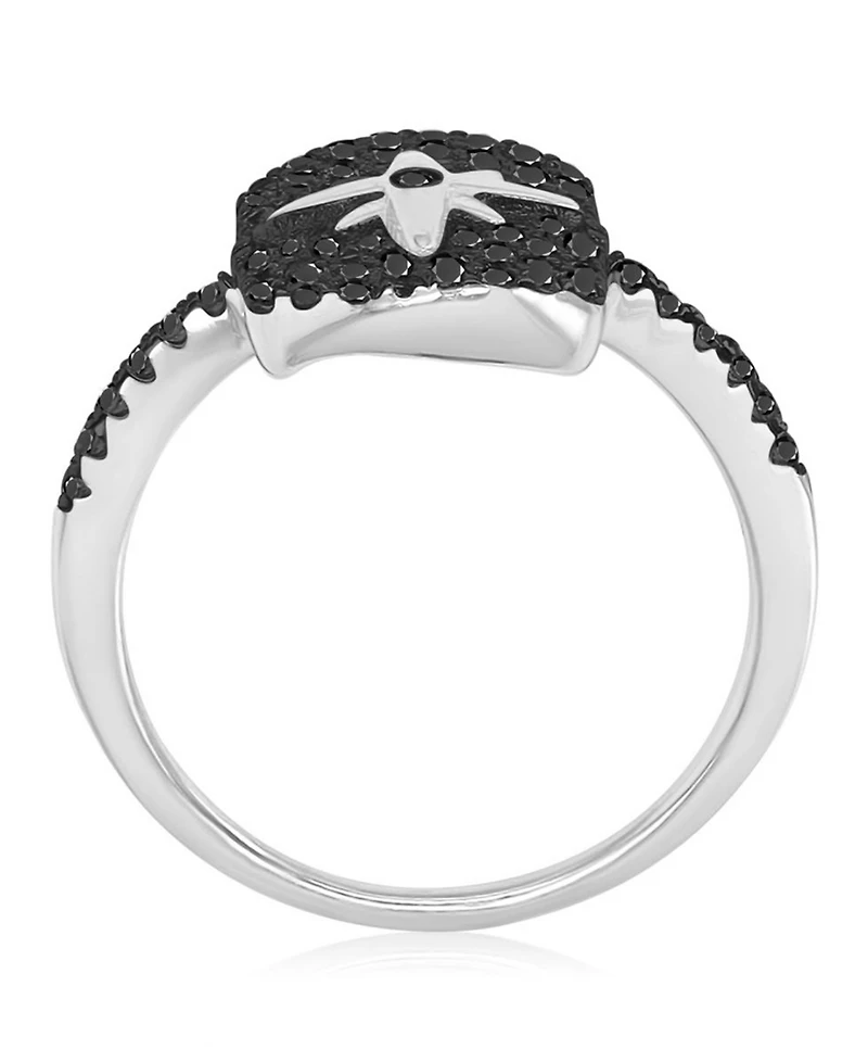 Macy's Black Spinel Ring Sterling Silver