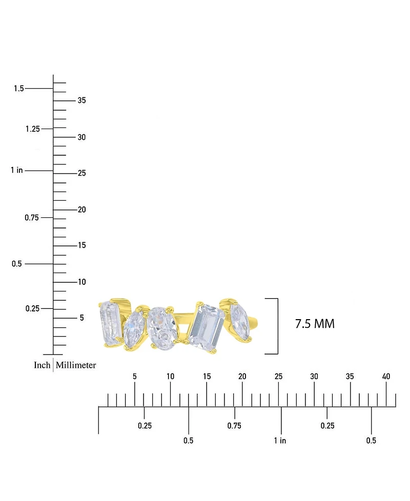 Macy's Multi-Shaped Cubic Zirconia Ring 14k Yellow Gold Over Sterling Silver