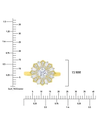 Macy's Cubic Zirconia Sunburst Ring 14k Yellow Gold Over Sterling Silver