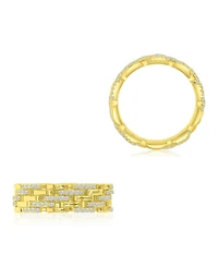 Macy's Cubic Zirconia Eternity Chain Ring 14k Yellow Gold Over Sterling Silver