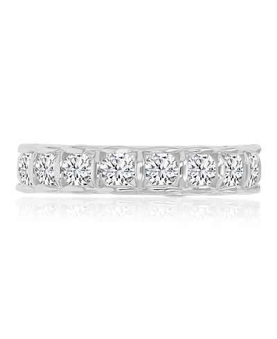 Macy's Cubic Zirconia Eternity Ring Rhodium Over Sterling Silver