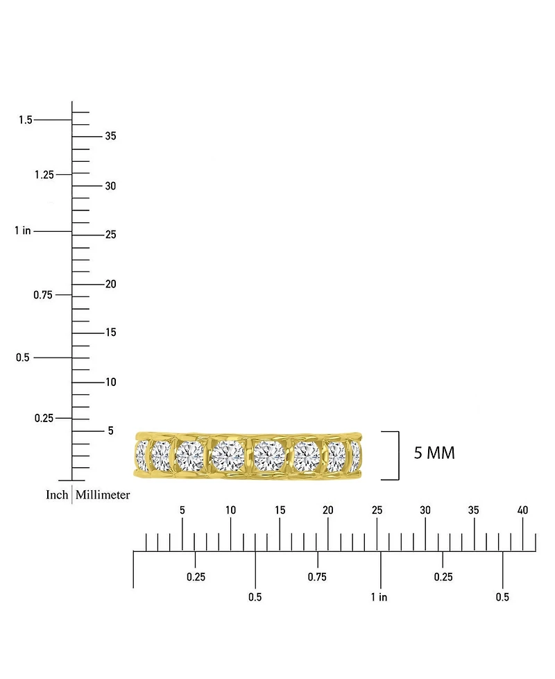 Macy's Cubic Zirconia Eternity Ring in 14k Yellow Gold Over Sterling Silver