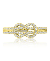 Macy's Infinity Knot Cubic Zirconia Ring in 14k Yellow Gold Over Sterling Silver