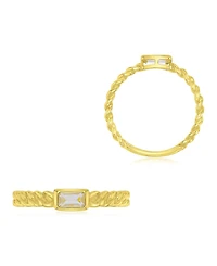 Macy's Cubic Zirconia Ring in 14k Yellow Gold Over Sterling Silver