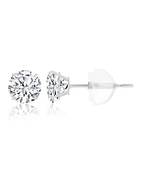Macy's White Swarovski Zirconia Solitaire Earrings in 14k White Gold