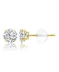 Macy's White Swarovski Zirconia Solitaire Earrings in 14k Yellow Gold