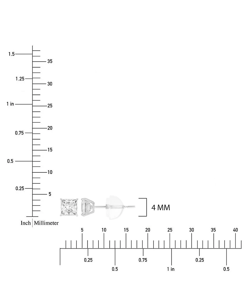 Macy's White Swarovski Zirconia Solitaire Earrings in 14k White Gold