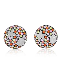 Macy's Created Multi-Stone Starfish Stud Earrings in Rhodium Over Sterling Silver