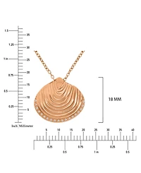 Macy's Diamond Accent Textured Seashell Necklace in 14k Rose Gold Over Sterling Silver