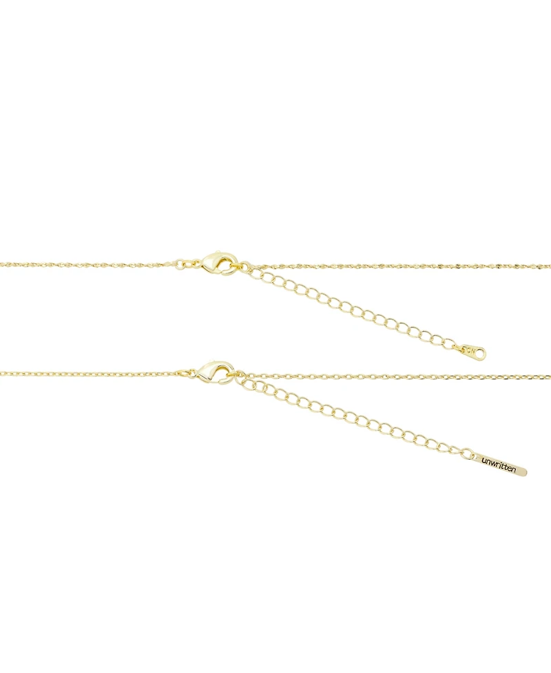 Unwritten Cubic Zirconia Infinity Heart Pendant Layered Necklace with Earring Set