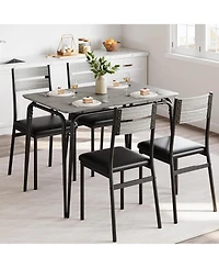 gaomon Dining Table Set for 4, Small Square Table and Chairs, 5 Piece Kitchen and Dining Set for Compact Spaces