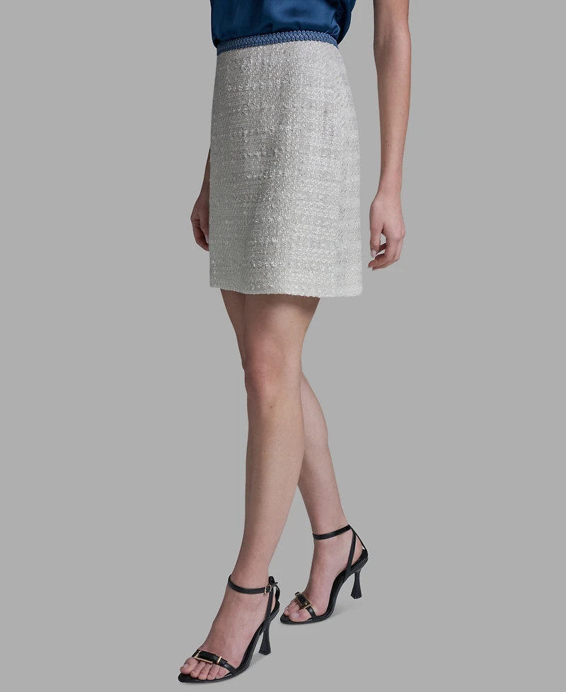 Bcbg Women's Denim Braid Knee Length Skirt