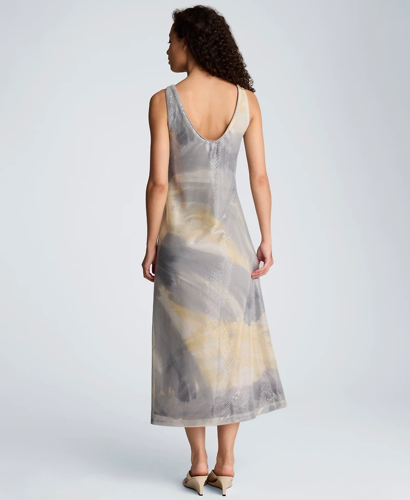 Kenneth Cole Women's Scoop Neck Long Dress