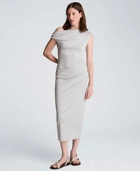 Kenneth Cole Women's Off-The-Shoulder Ruched Waist Midi Dress