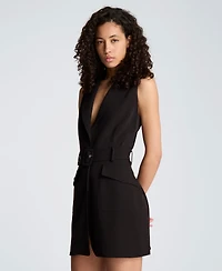 Kenneth Cole Women's Notched Lapel Belted Dress