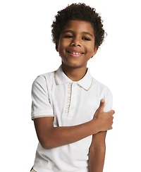 Calvin Klein Boys' Toddler 2T-4T Logo Polo Shirt and Twill Shorts, 2-Piece Set