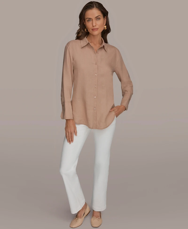 Donna Karan Weekend Women's Button-Down Linen Shirt