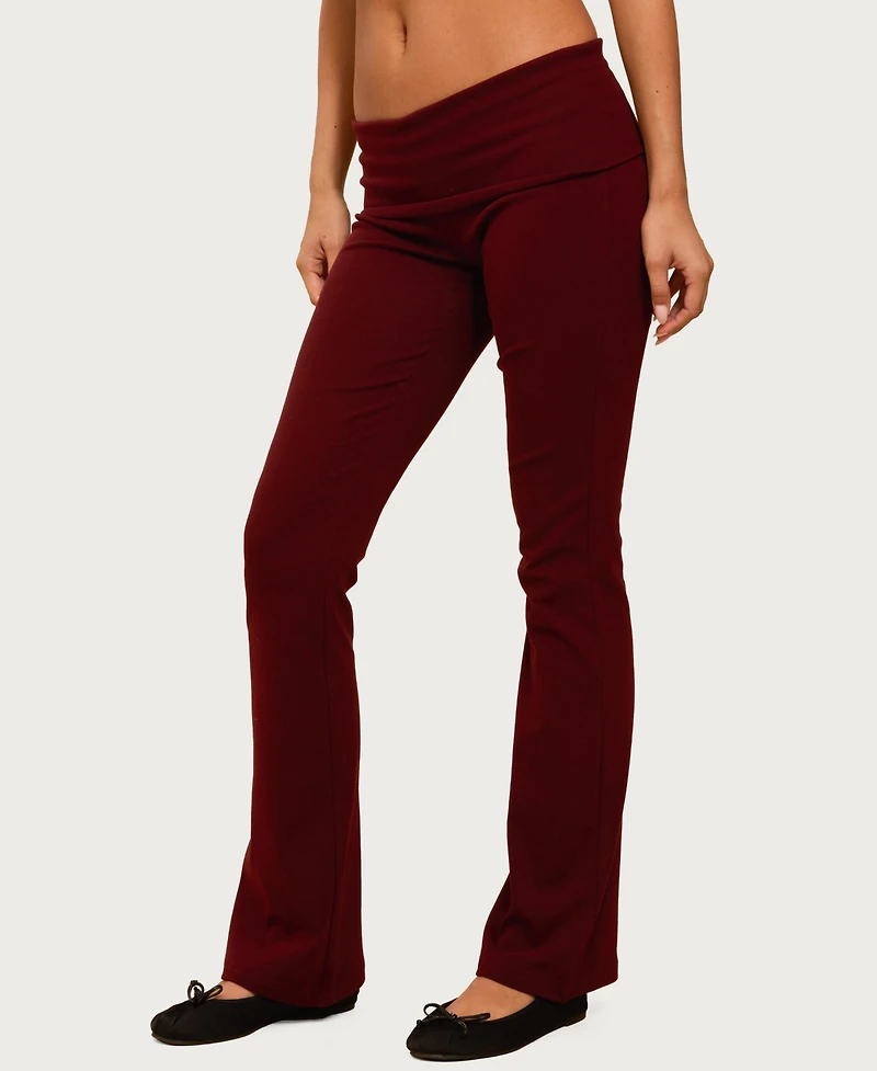 Edikted Women's Ivanne Foldover Flared Pants
