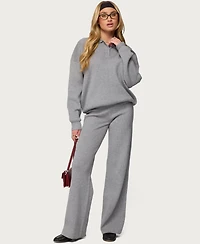 Edikted Women's Lorie Wide Leg Knit Pants