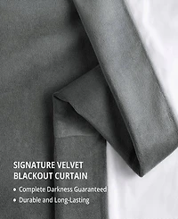 Half Price Drapes French Pleat Signature Velvet Blackout Curtain