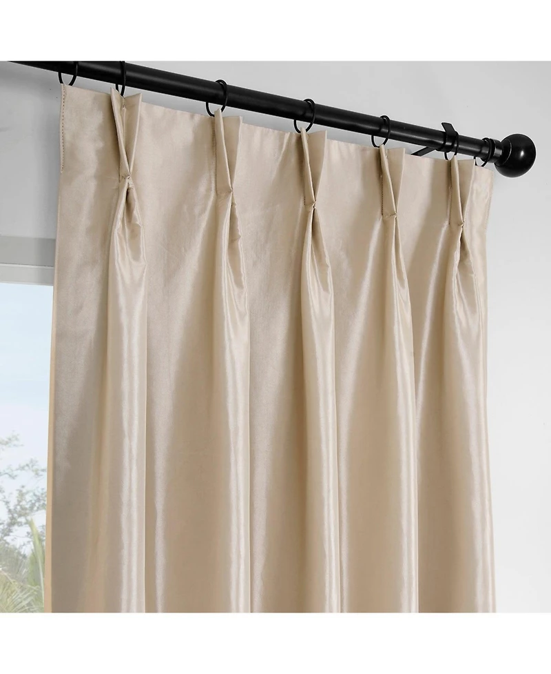 Half Price Drapes French Pleat Faux Silk Taffeta Blackout Curtain