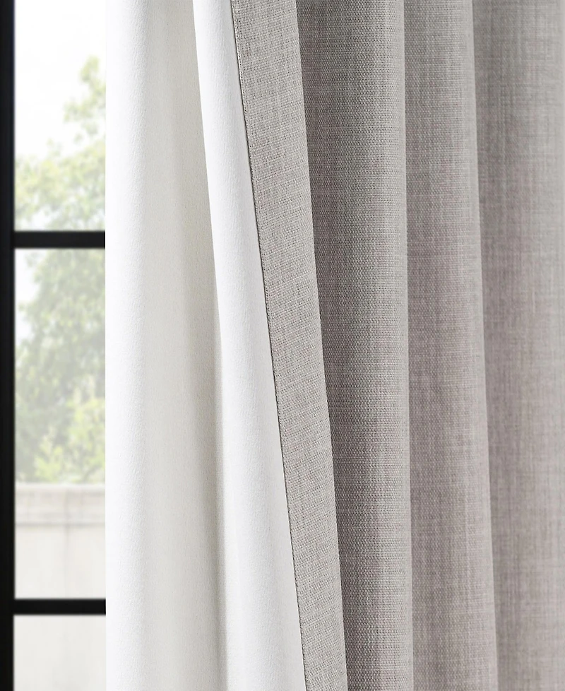Half Price Drapes French Pleat Textured Faux Linen Room Darkening Curtain
