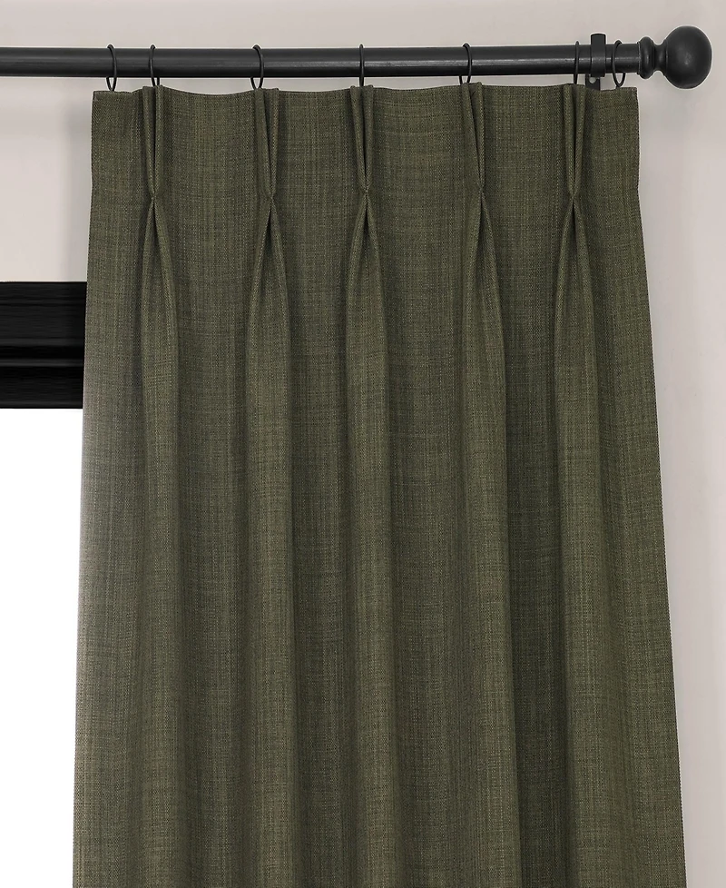 Half Price Drapes French Pleat Textured Faux Linen Room Darkening Curtain