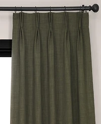 Half Price Drapes French Pleat Textured Faux Linen Room Darkening Curtain