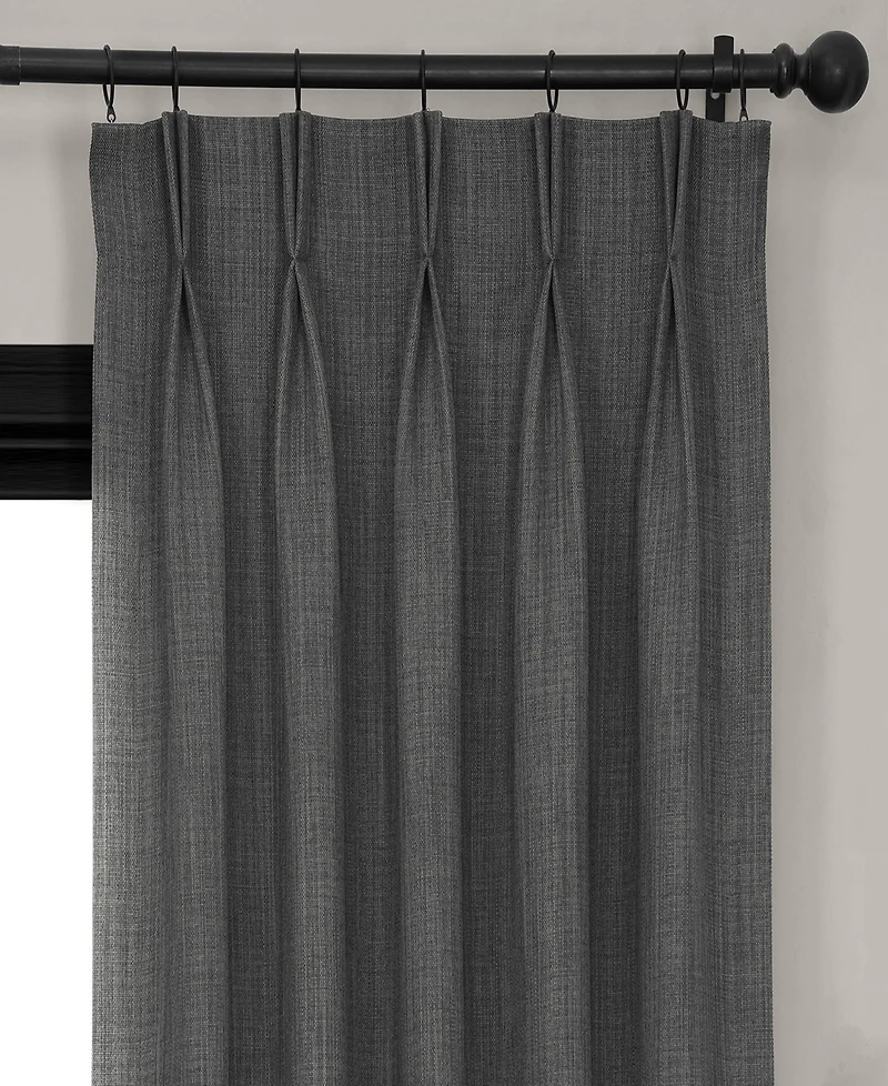 Half Price Drapes French Pleat Textured Faux Linen Room Darkening Curtain