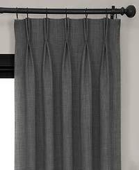 Half Price Drapes French Pleat Textured Faux Linen Room Darkening Curtain