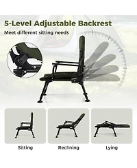 Mecale Oversized Folding Fishing Chair for Adults with Armrests, Portable Outdoor Chair