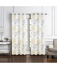 Olivia 100% Polyester 140 Gsm Aiden Printed Textured Grommet Curtain Panel 54" x 84"